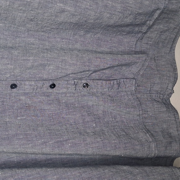Eileen Fisher Blue Gray Button-Down Shirt Linen Organic Cotton 2X - Picture 6 of 16